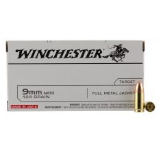 Winchester 9mm Nato 124gr FMJ 50rd Box