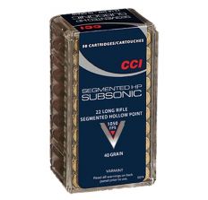 CCI .22LR Segmented HP Subsonic 40gr Hollow Point Box of 50