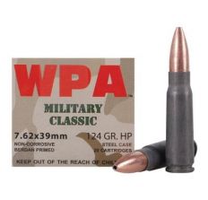 Wolf 7.62x39mm 124gr Centerfire HP Ammo 20rd/box