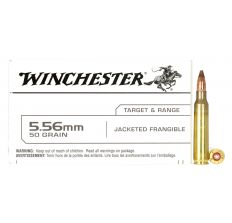 Winchester White Box 5.56 Nato 50gr Jacketed Frangible 20rd Lead Free