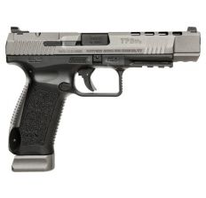 Canik TP9SFX Tungsten Grey 9mm PISTOL 5.2'' barrel Mounting plate cover & U-notch competition rear sight (2) 20rd mags HG3774G-N