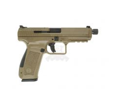 Canik TP9SF SUPPRESSOR READY TAN 9mm Semi-Auto Pistol 4.6" threaded barrel 1/2x28 with rear WARREN Sight & standard front sight (2) 18rd mags