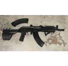 Century PAP M92 Zastava AK Pistol "WEASEL KILLER" 7.62x39 w/ Midwest MI-AK-YK Quad rail, SB-47 brace, hogue grip, Magpul AFG2, CNC Nightbrake & (2) 30rd mags