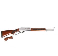 Black Aces Tactical Pro Series L 12GA Lever Action Shotgun 18.5" Barrel Silver w/Walnut Furniture