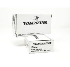 Winchester 9mm White Box 147gr Jacketed Hollow Point 50rd Box Law Enforcement Overrun