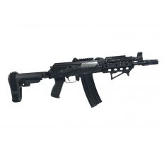 Zastava ZPAP85 Alpha AK-47 Pistol 5.56NATO 10" Barrel Quad Rail Night Brake Angled Foregrip SBA3 Arm Brace